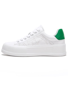 Кеды, скейтборд обувь женская низкая, белый/зеленый Chch