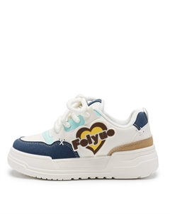 Кеды, скейтборд обувь женская низкая, белый/синий Feiyue.®