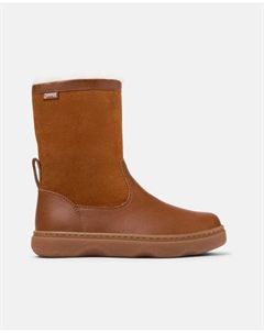 Детские кожаные ботильоны для девочек, коричневый Camper