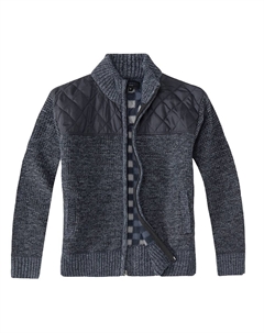 Вязаный кардиган с молнией и полной молнией для мальчиков с подкладкой из мягкой фланели с начесом, цвет Melange Blue Gioberti