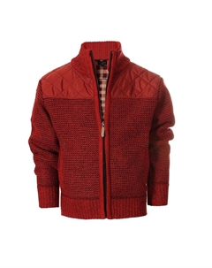 Вязаный кардиган с молнией и полной молнией для мальчиков с подкладкой из мягкой фланели с начесом, красный Gioberti