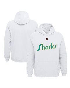 Молодежный флисовый пуловер с капюшоном белого цвета San Jose Sharks Special Edition 2.0 Outerstuff