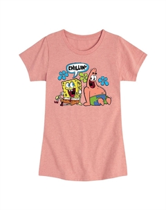 Губка для девочек 7–16 летБоб КвадратБрюки Футболка с рисунком Chilin, розовый Licensed character