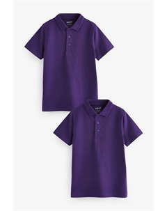 Рубашки поло для школы из 100% хлопка с коротким рукавом (3 16 лет), фиолетовый Next