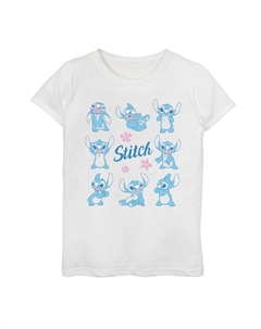 Футболка Disney's Girls Lilo & Stitch Expressions Flowers, белый Licensed character