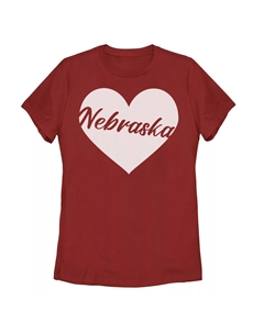 Детская футболка с рисунком «Небраска» и вырезом в форме сердца Unbranded