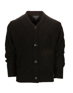 Вязаный кардиган на пуговицах с v-образным вырезом для мальчиков, черный Gioberti