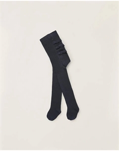 Вязаные колготки для девочки с рюшами и английской вышивкой, темно-синий Zippy