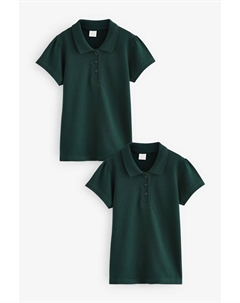 Рубашки поло с коротким рукавом из 100% хлопка, 2 шт в упаковке (3 16 лет), зеленый Next