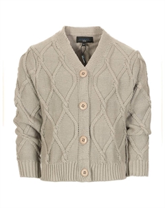 Вязаный кардиган на пуговицах с v-образным вырезом для мальчиков, серый Gioberti