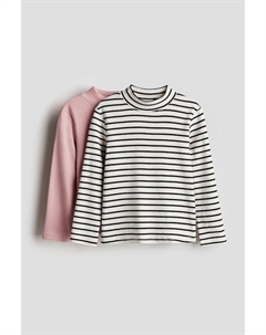 Комплект из 2 рубашек с высоким воротником, розовый H&m