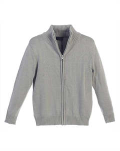 Вязаный кардиган из 100% хлопка с молнией и полной молнией для мальчиков, серый Gioberti