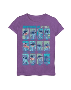Футболка Disney's Lilo & Stitch Girls 7–16 the Emotions Of Stitch с сетчатой ​​вставкой и графическим рисунком, цвет Purple Heather Licensed character