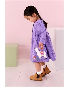 Платье с аппликацией на пуговицах спереди, фиолетовый Jojo maman bébé