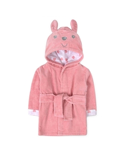 Велюровый халат с капюшоном, розовый Baby essentials