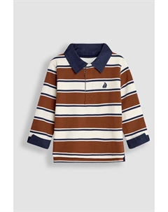 Полосатая рубашка регби, коричневый Jojo maman bébé