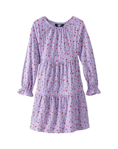 Бархатное платье для девочек 2–20 лет, цвет Lavender Cherry Hearts Lands' end