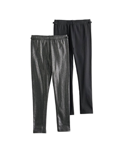 Комплект из 2 адаптивных леггинсов для малышей и девочек 4–12 лет, цвет Black Luxe Jumping beans