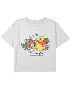 Укороченная футболка свободного кроя с рисунком «Винни-Пух и поросенок» для девочек, белый Licensed character