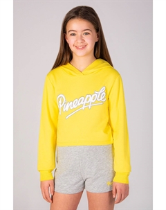 Укороченная толстовка с капюшоном с логотипом для девочек, желтый Pineapple