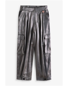 Брюки карго Vivienne из тисненого атласа, серебряный Angel & rocket