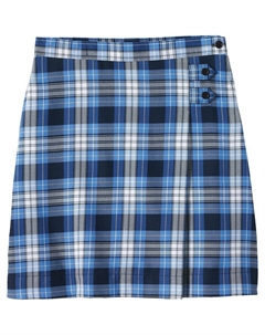 Школьная форма для девочек 4–16 лет, юбка трапециевидного силуэта в клетку ниже колена, цвет Clear Blue Plaid Lands' end