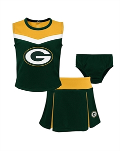 Комплект из трех предметов группы поддержки для девочек Green Green Bay Packers Spirit Cheer, цвет Pkr Green Outerstuff