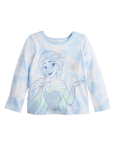 Физически адаптивная двухслойная футболка с длинными рукавами для девочек-подростков Disney's Frozen Elsa от, цвет Blue Tie Dye Jumping beans