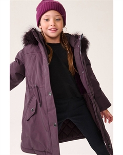 Парка с капюшоном и отделкой из искусственного меха, фиолетовый Next