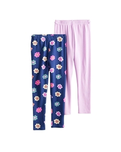 Комплект из 2 адаптивных леггинсов для малышей и девочек 4–12 лет, цвет Navy Daisy Multi Jumping beans