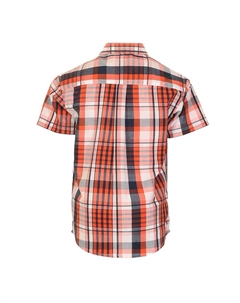 Детская повседневная рубашка в клетку с короткими рукавами и пуговицами, цвет Blue Cream Black Gioberti