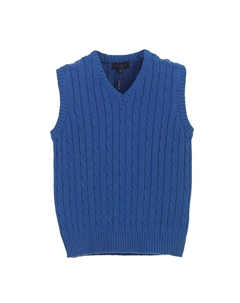 Детский мягкий вязаный жилет из 100% хлопка с V-образным вырезом, цвет Royal Blue Gioberti