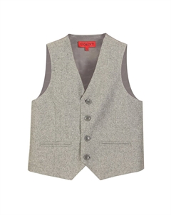 Детский твидовый клетчатый жилет для делового костюма, цвет Light Gray Gioberti