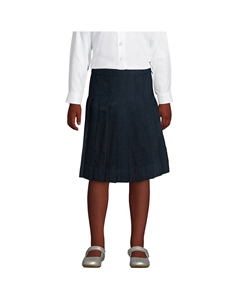 Школьная форма для девочек 2–16 лет, плиссированная юбка длиной ниже колена, цвет Classic Navy Lands' end