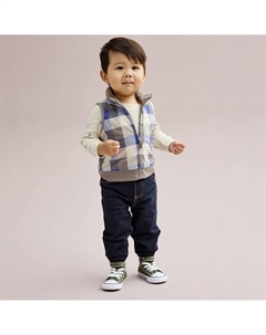 Комплект жилета в клетку на флисовой подкладке для мальчика из 3 предметов, цвет Brown Navy Plaid Carter`s