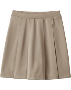 Юбка со складками из понте для школьной формы для девочек 4–16 лет, цвет Khaki Lands' end