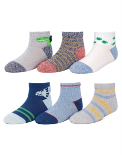 Комплект из 6 мягких носков с низким вырезом и динозаврами для малышей и мальчиков, цвет Blue Dino Jumping beans