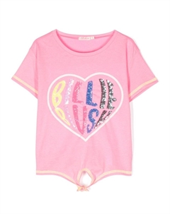 Футболка с логотипом и пайетками, розовый Billieblush