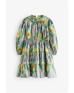 Многоярусное платье с кружевной отделкой, зеленый Nicole miller