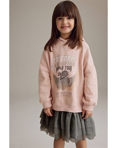 Платье свитер 2 в 1 с длинными рукавами, капюшоном и сетчатой юбкой (3 16 лет), розовый Next