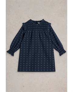 Платье Camille Dobby из 100% органического хлопка с оборками, синий White stuff