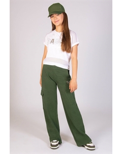 Широкие брюки карго для девочек, зеленый Pineapple