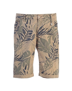 Boy's Garment Wash Повседневные шорты с тропическим цветочным принтом, 5 карманов, цвет Khaki Gioberti
