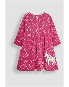 Платье с аппликацией на пуговицах спереди, розовый Jojo maman bébé