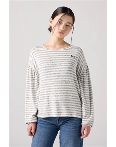 Топ с логотипом в полоску и на рукавах баллонах, серый Levi's®