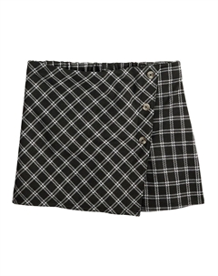 Юбка с запахом без застежки для девочек 6–20 лет в стандартном и расширенном цвете, цвет Mini Black Plaid So