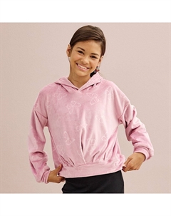 Уютный пуловер с капюшоном для девочек 6–20 лет обычного и большого размера, цвет Mauve Butterfly So