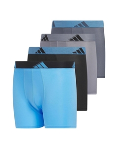 Комплект из 4 трусов-боксеров Youth из микрофибры для мальчиков 4–20 лет, синий Adidas