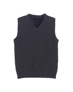 Boy's V-образный вырез из 100% хлопка вязаный пуловер-жилет, цвет Charcoal Gioberti