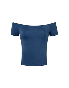 Женская однотонная блузка с короткими рукавами и открытыми плечами длиной до бедра, цвет Navy Blue Allegra k